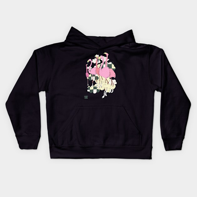 Flamingo Kids Hoodie by sheltonartco